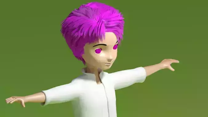 character cartoon with hair