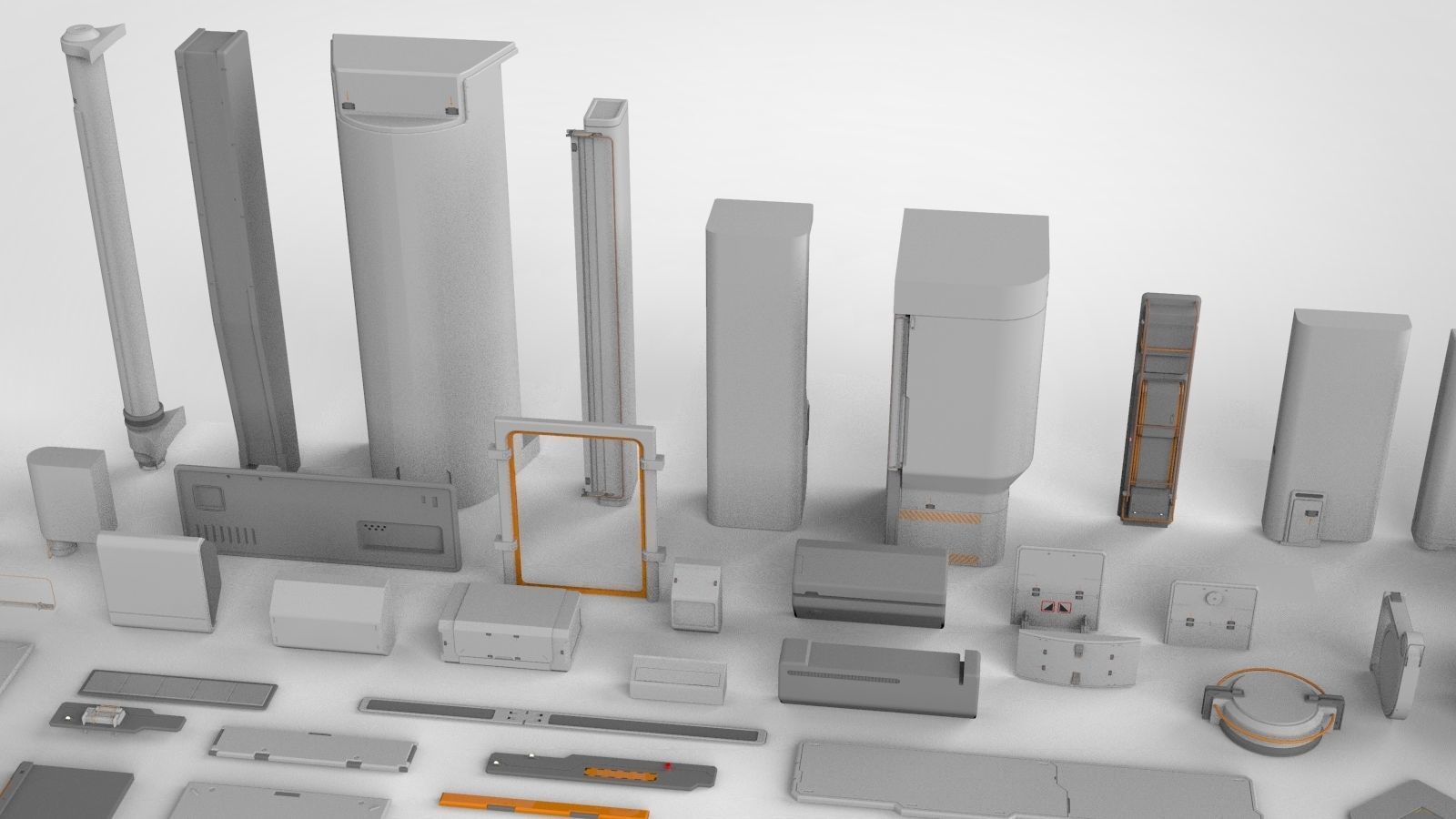 Sci-Fi architecture Elements collection 14 3D model_4