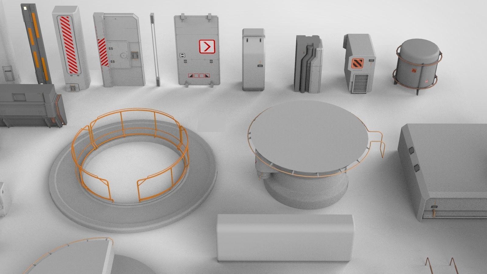 Sci-Fi architecture Elements collection 14 3D model_19