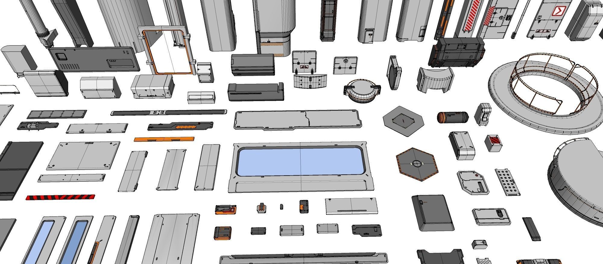 Sci-Fi architecture Elements collection 14 3D model_46