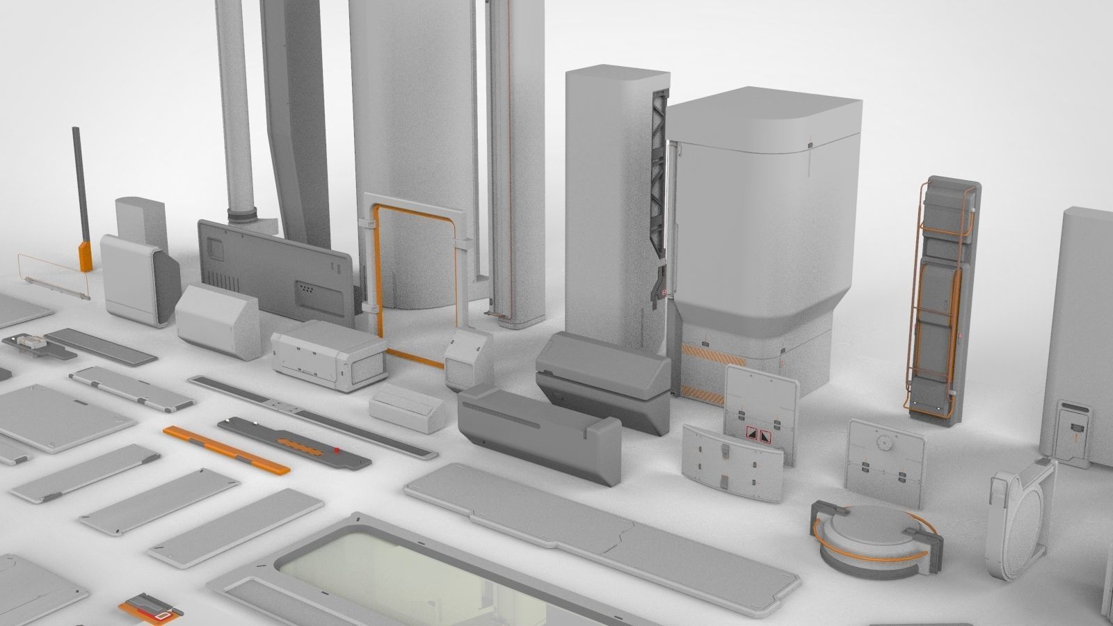 Sci-Fi architecture Elements collection 14 3D model_28