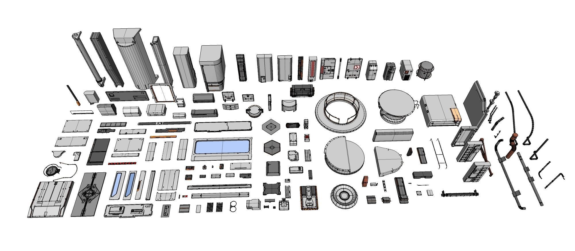 Sci-Fi architecture Elements collection 14 3D model_42