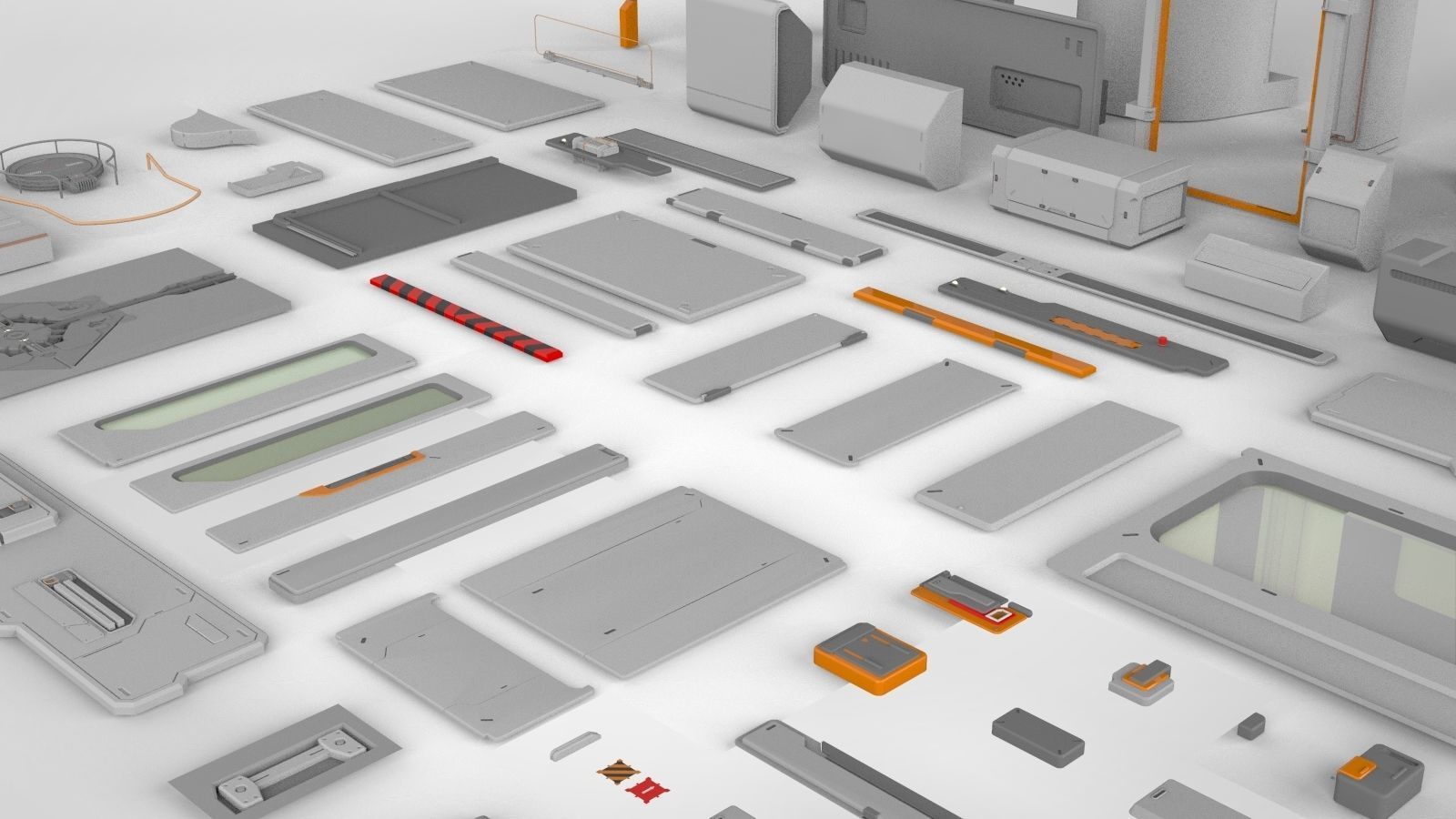 Sci-Fi architecture Elements collection 14 3D model_30