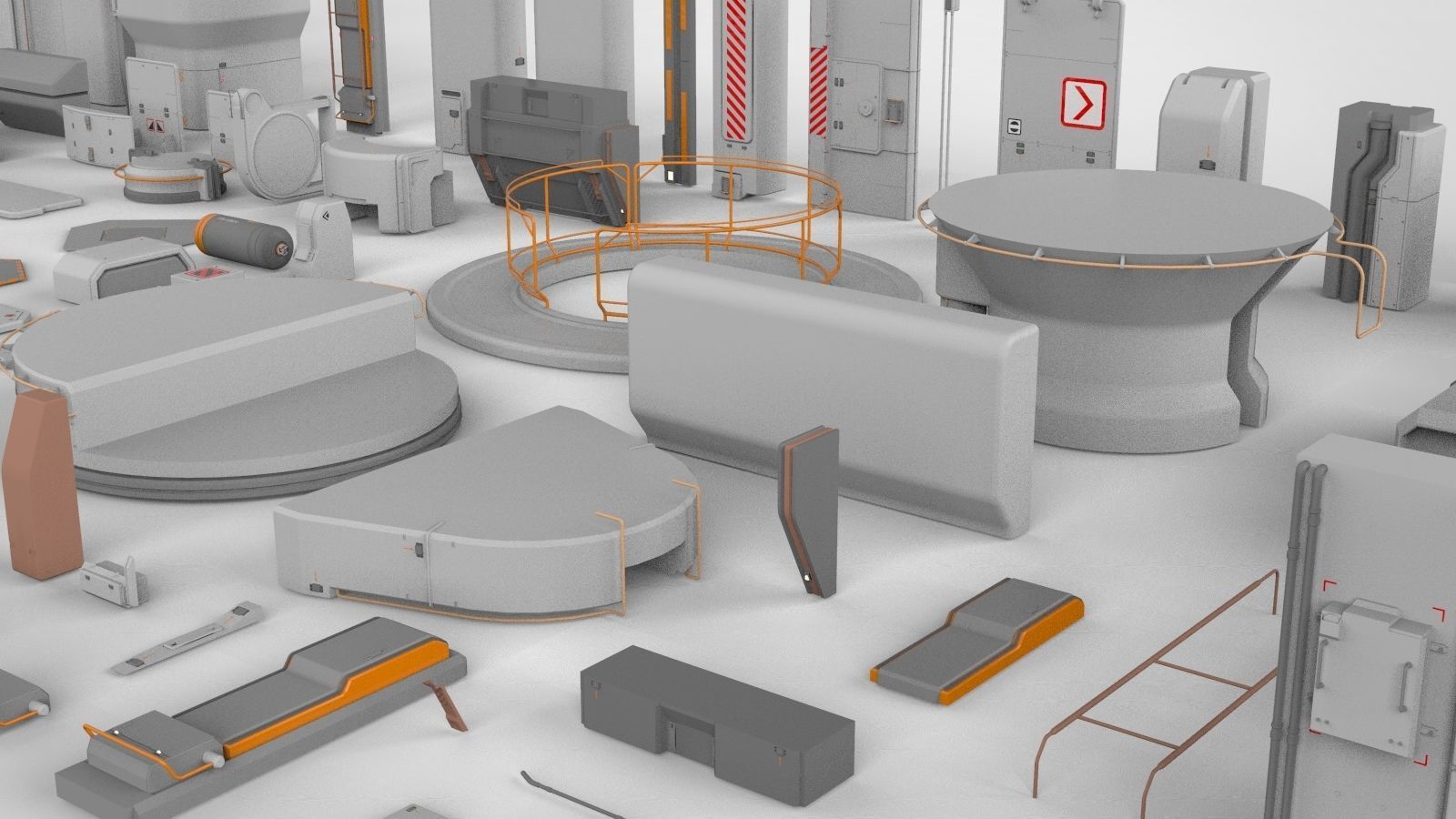 Sci-Fi architecture Elements collection 14 3D model_24