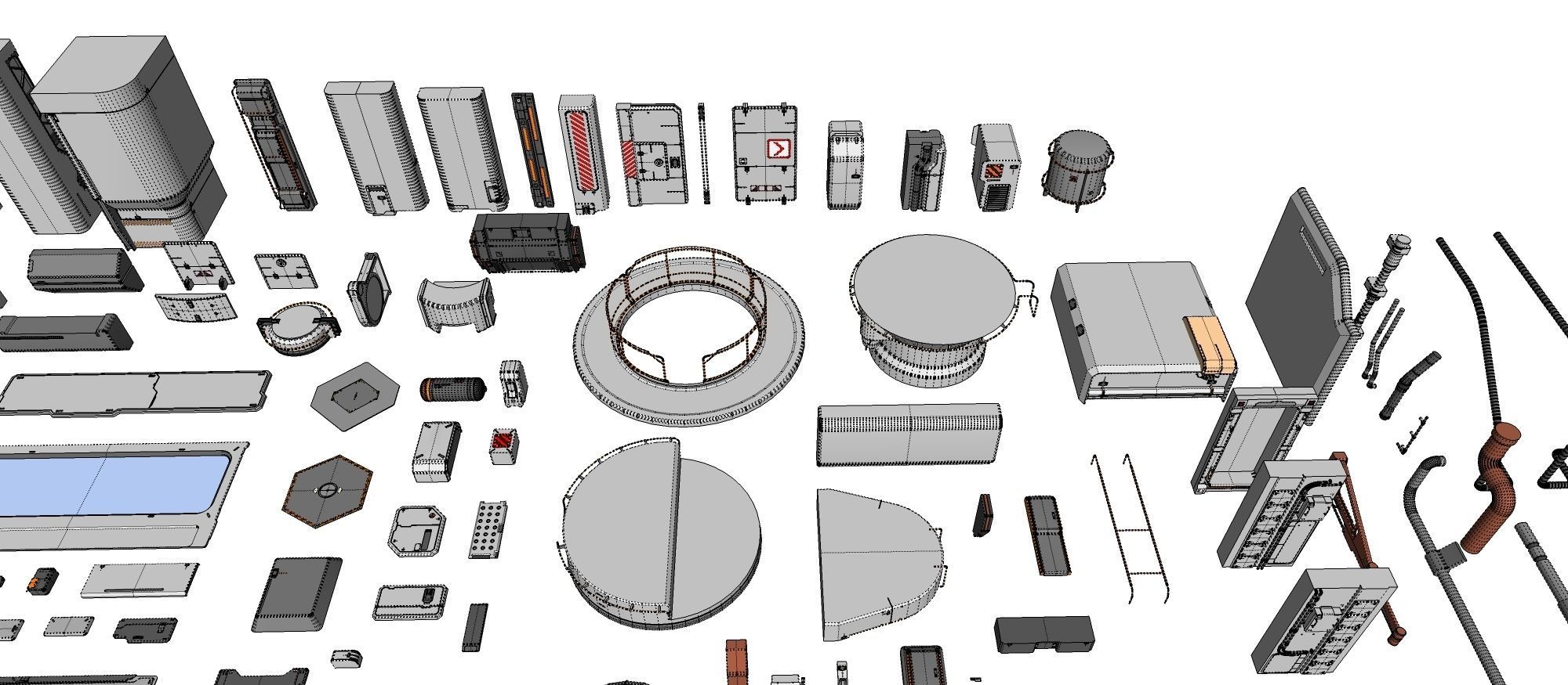 Sci-Fi architecture Elements collection 14 3D model_44