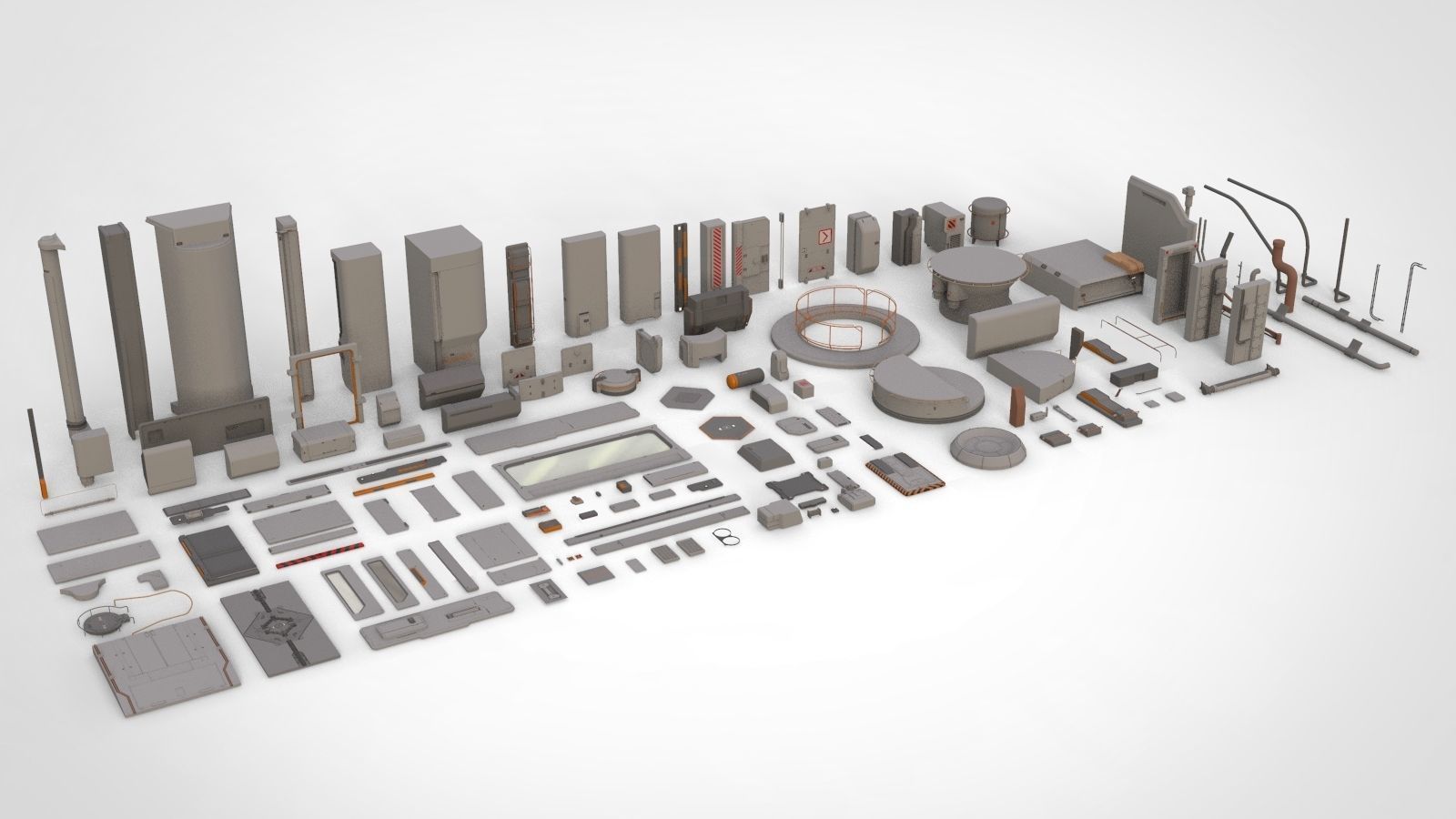 Sci-Fi architecture Elements collection 14 3D model_2