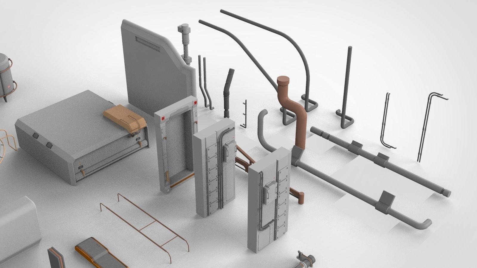 Sci-Fi architecture Elements collection 14 3D model_41