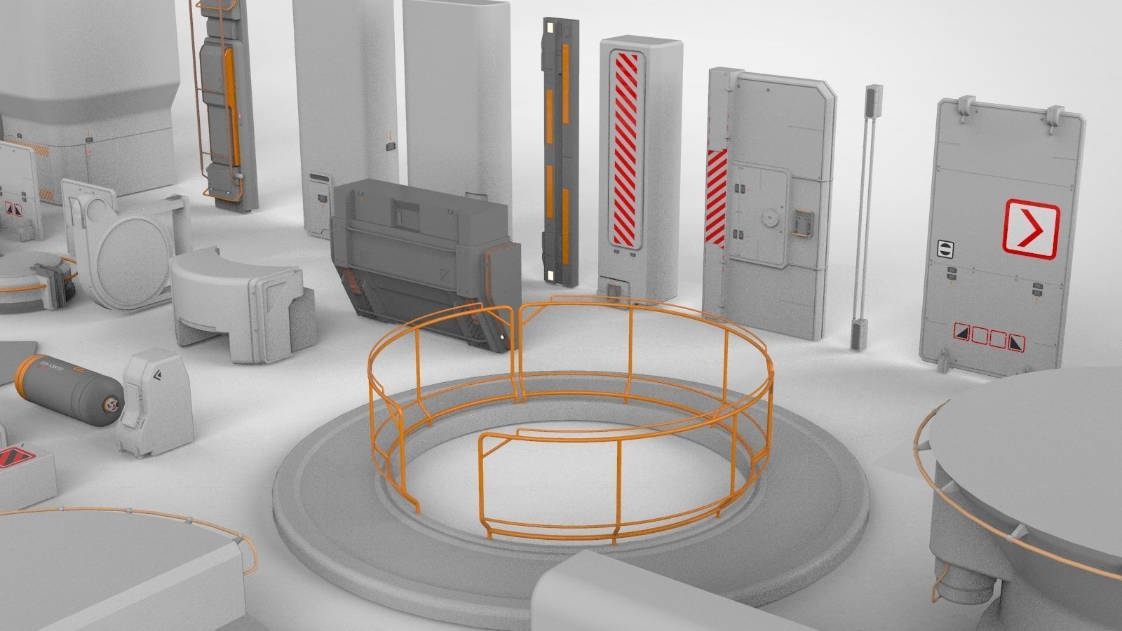 Sci-Fi architecture Elements collection 14 3D model_26