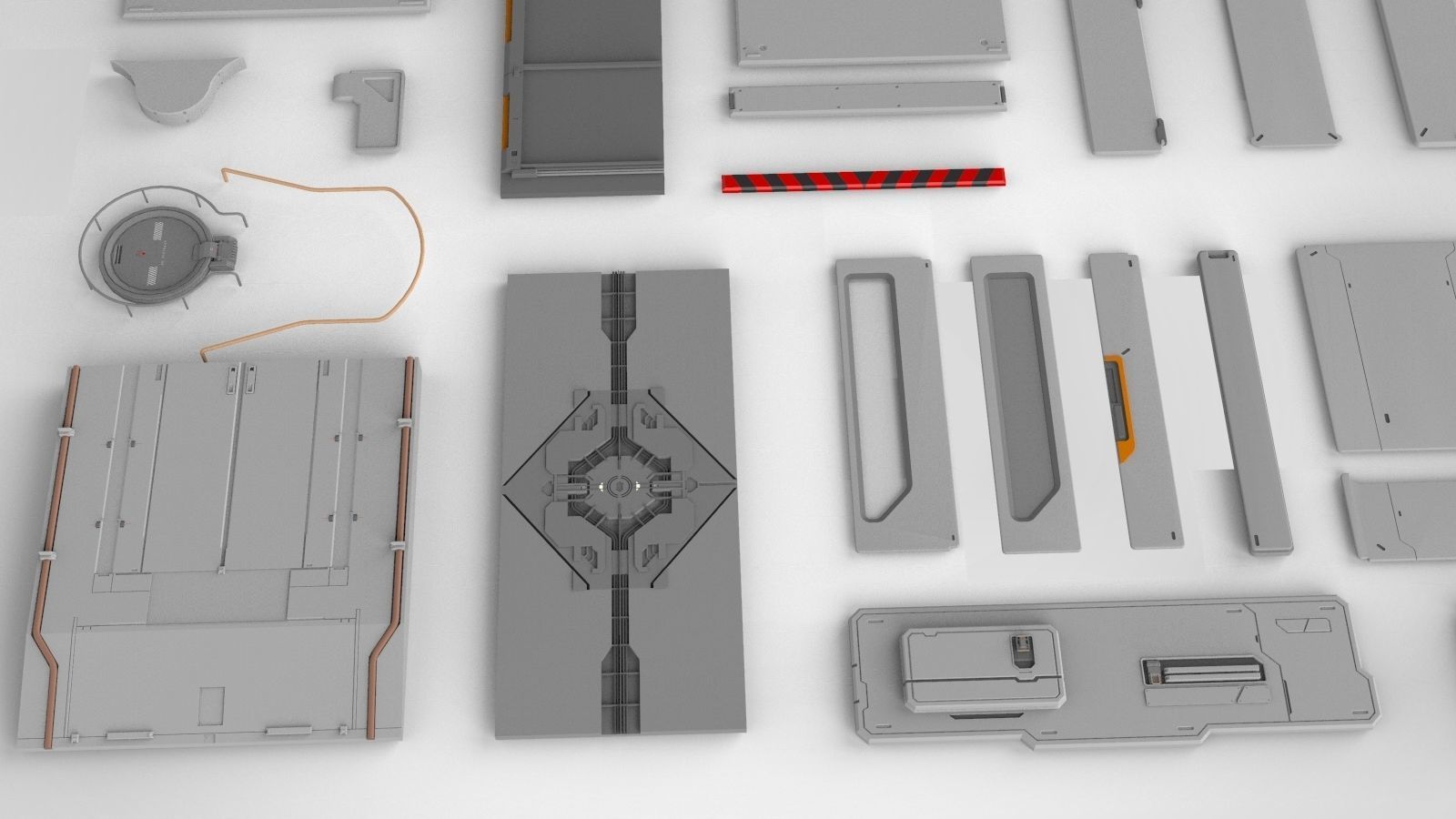 Sci-Fi architecture Elements collection 14 3D model_8