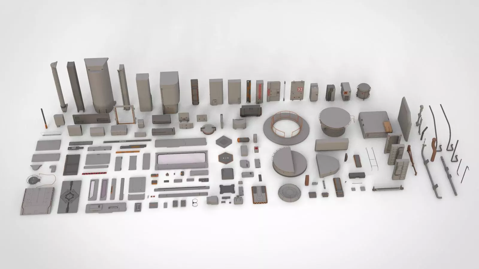 Sci-Fi architecture Elements collection 14 3D model_0