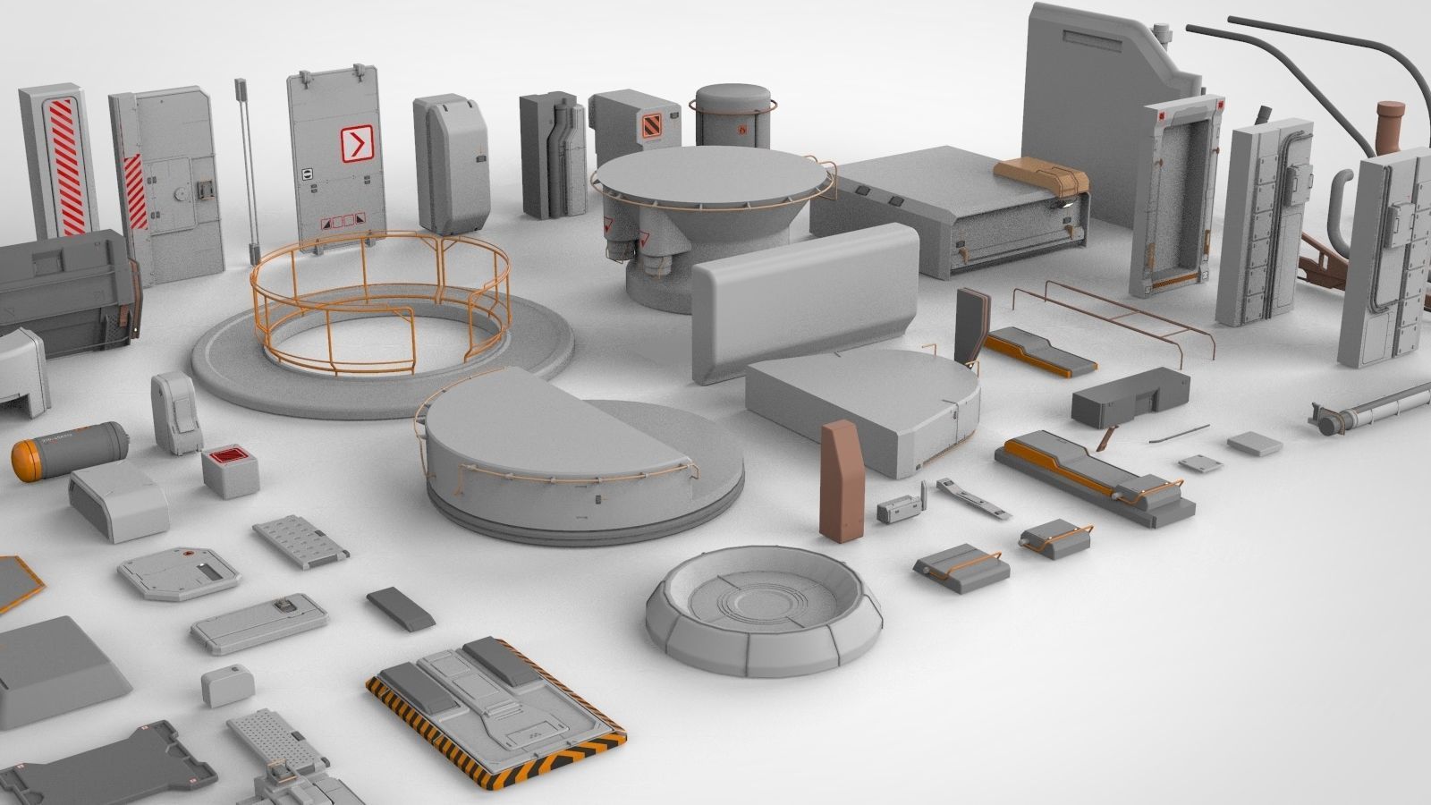 Sci-Fi architecture Elements collection 14 3D model_34