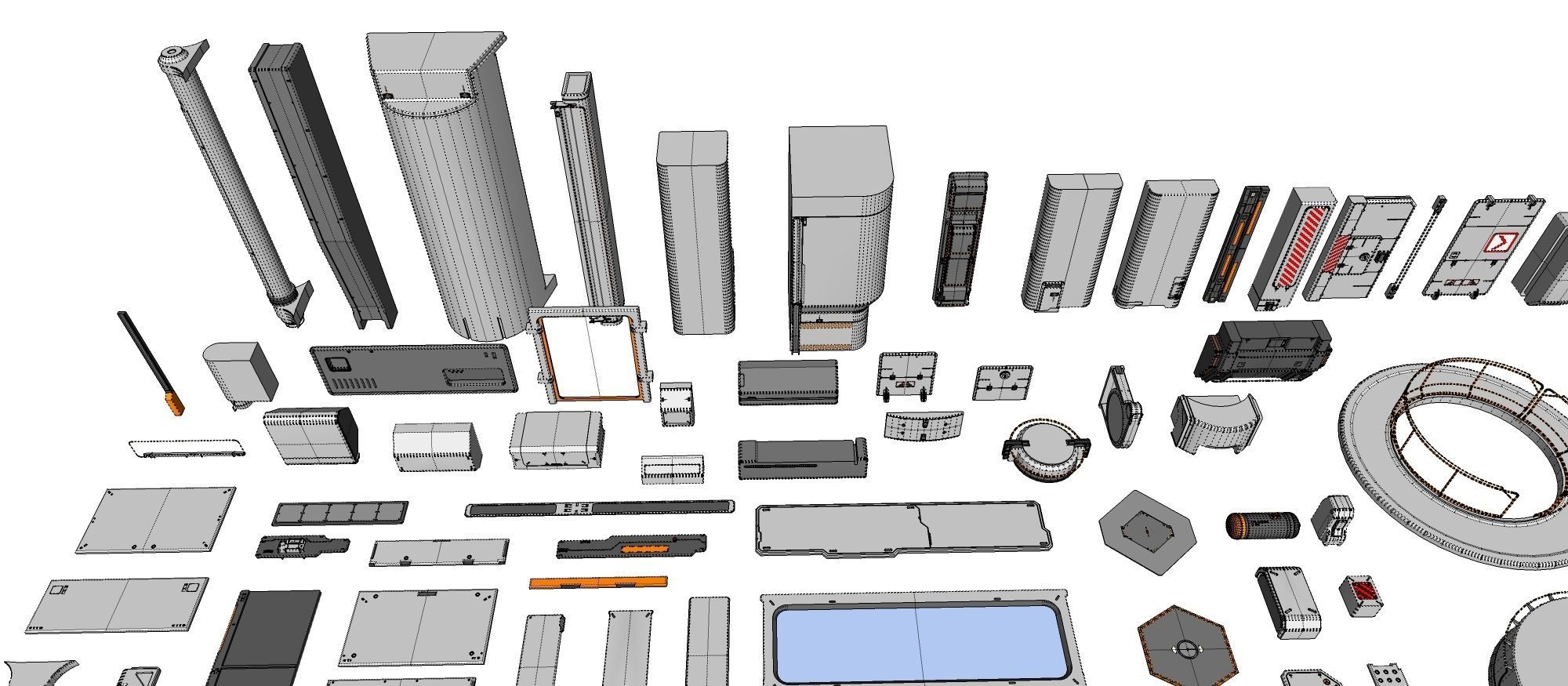 Sci-Fi architecture Elements collection 14 3D model_43