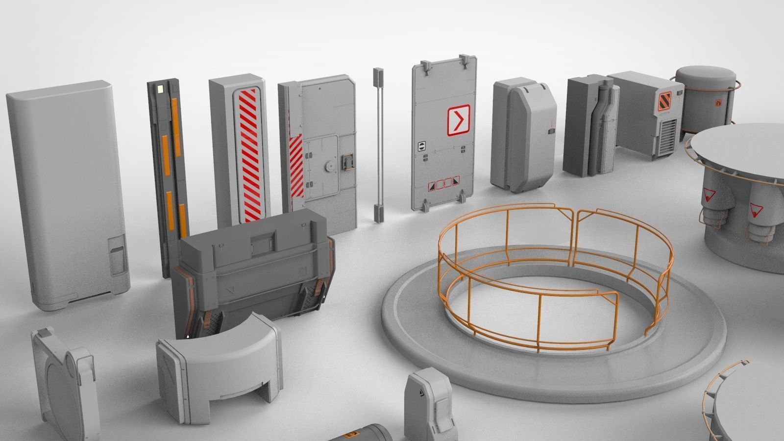 Sci-Fi architecture Elements collection 14 3D model_35