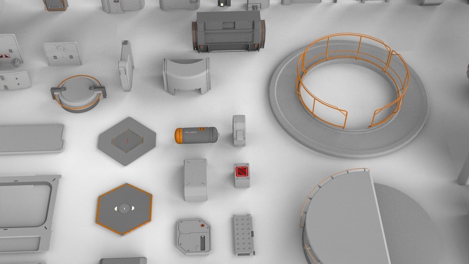 Sci-Fi architecture Elements collection 14 3D model_15