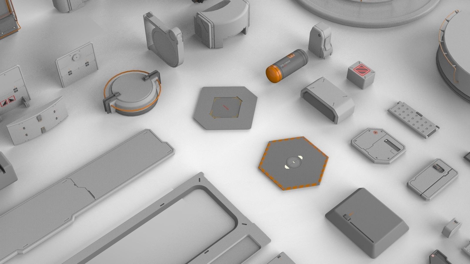 Sci-Fi architecture Elements collection 14 3D model_36