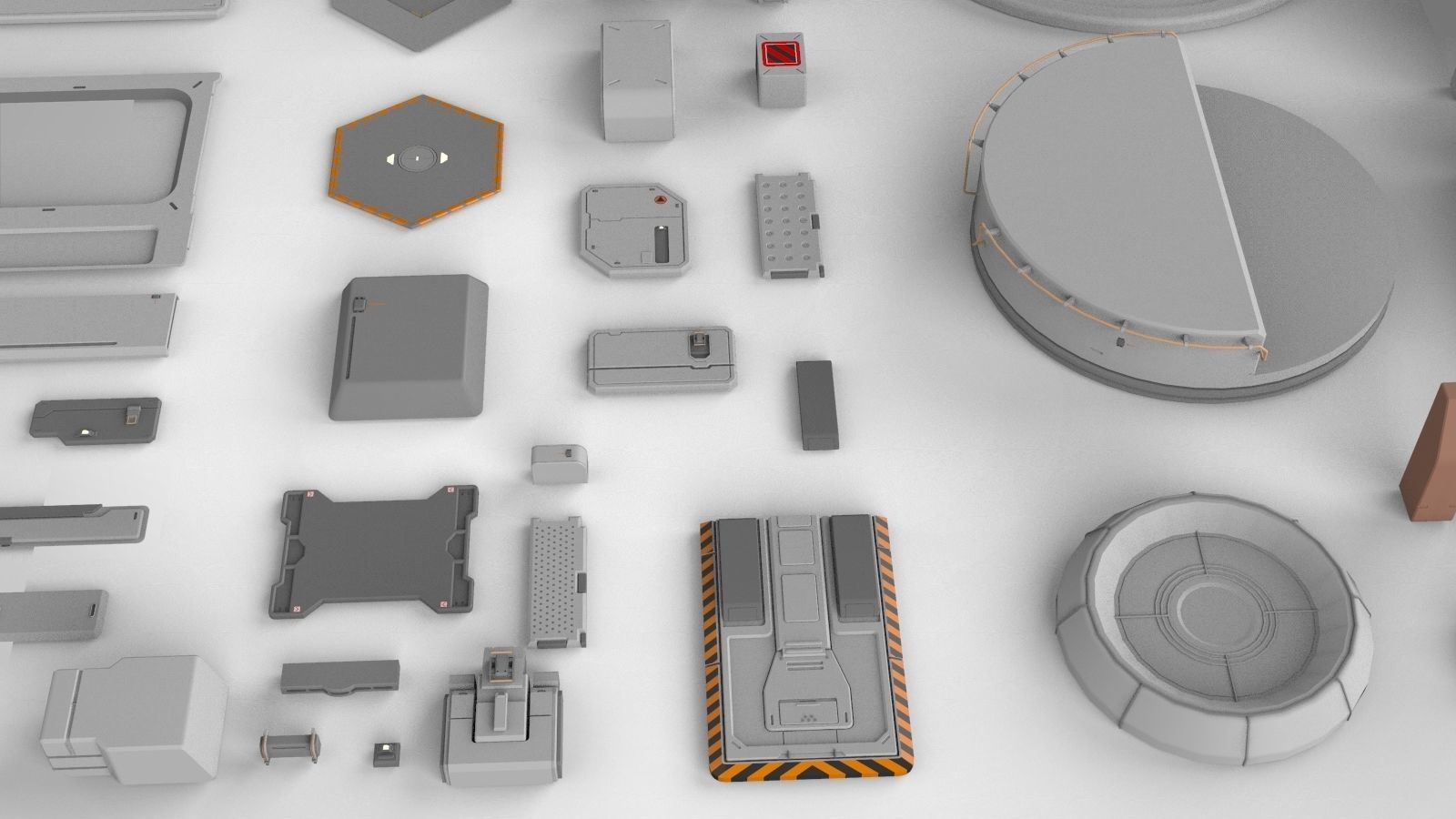 Sci-Fi architecture Elements collection 14 3D model_16