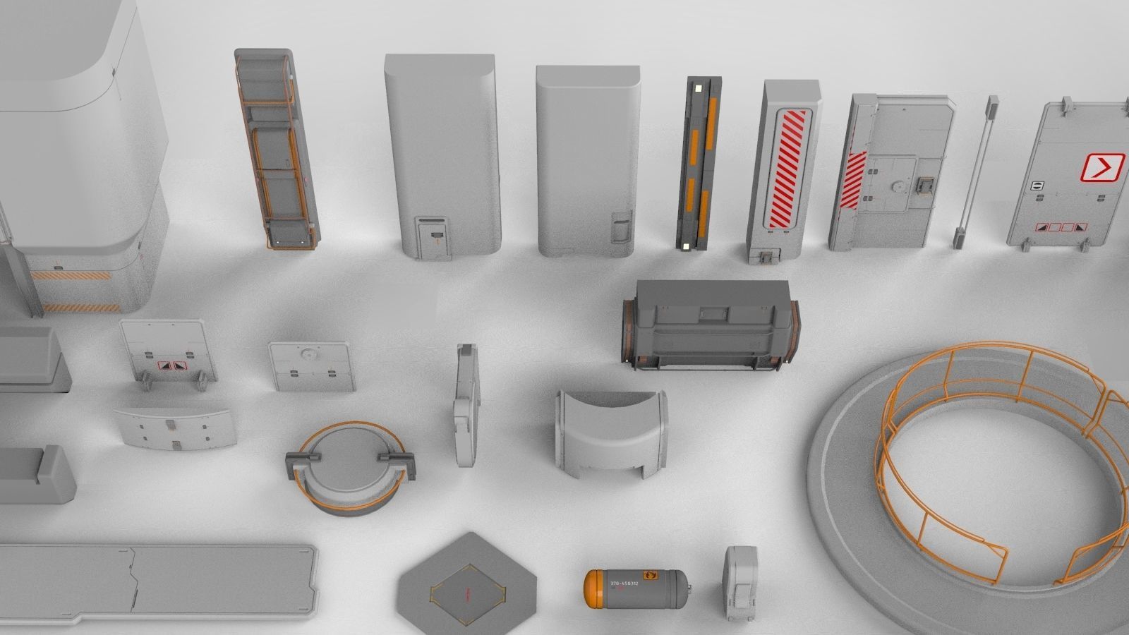 Sci-Fi architecture Elements collection 14 3D model_13