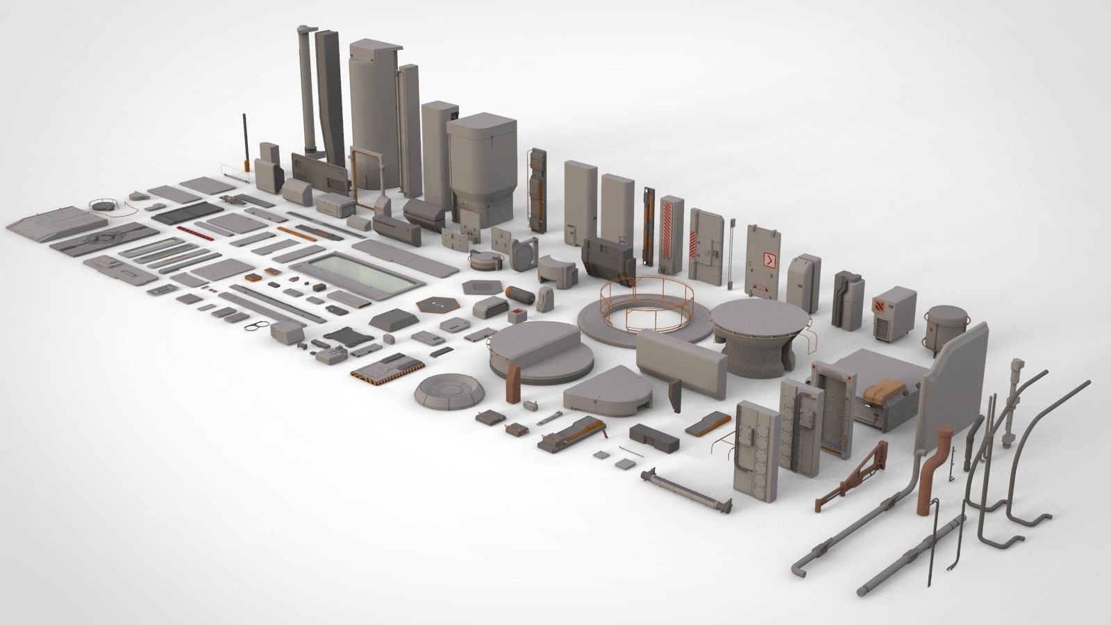 Sci-Fi architecture Elements collection 14 3D model_3