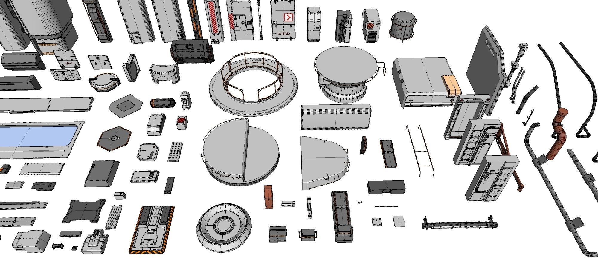 Sci-Fi architecture Elements collection 14 3D model_45