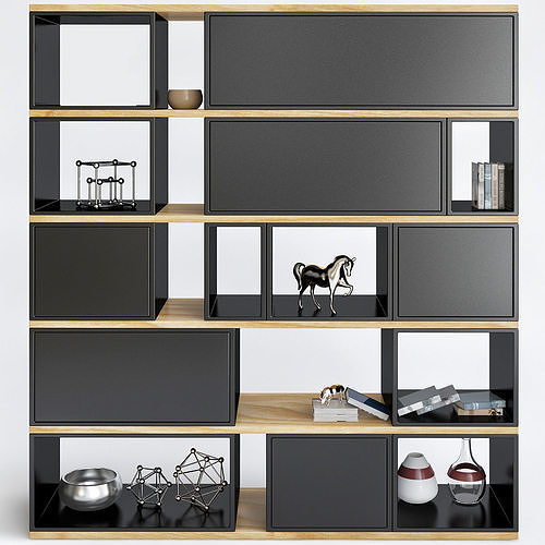 Awesome Contemporary Bookshelves 3D model