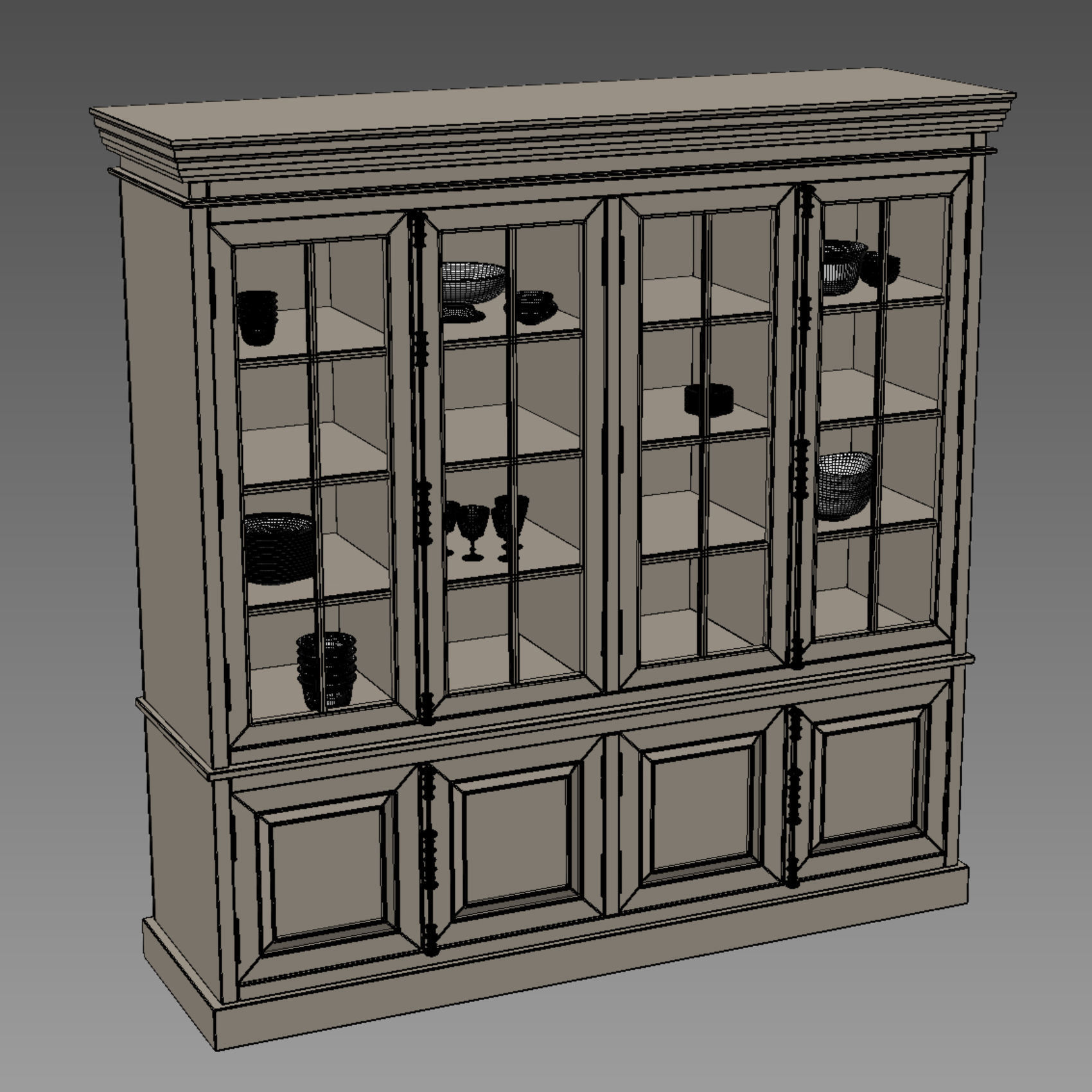 Restoration hardware hutch dining room 3D model_3