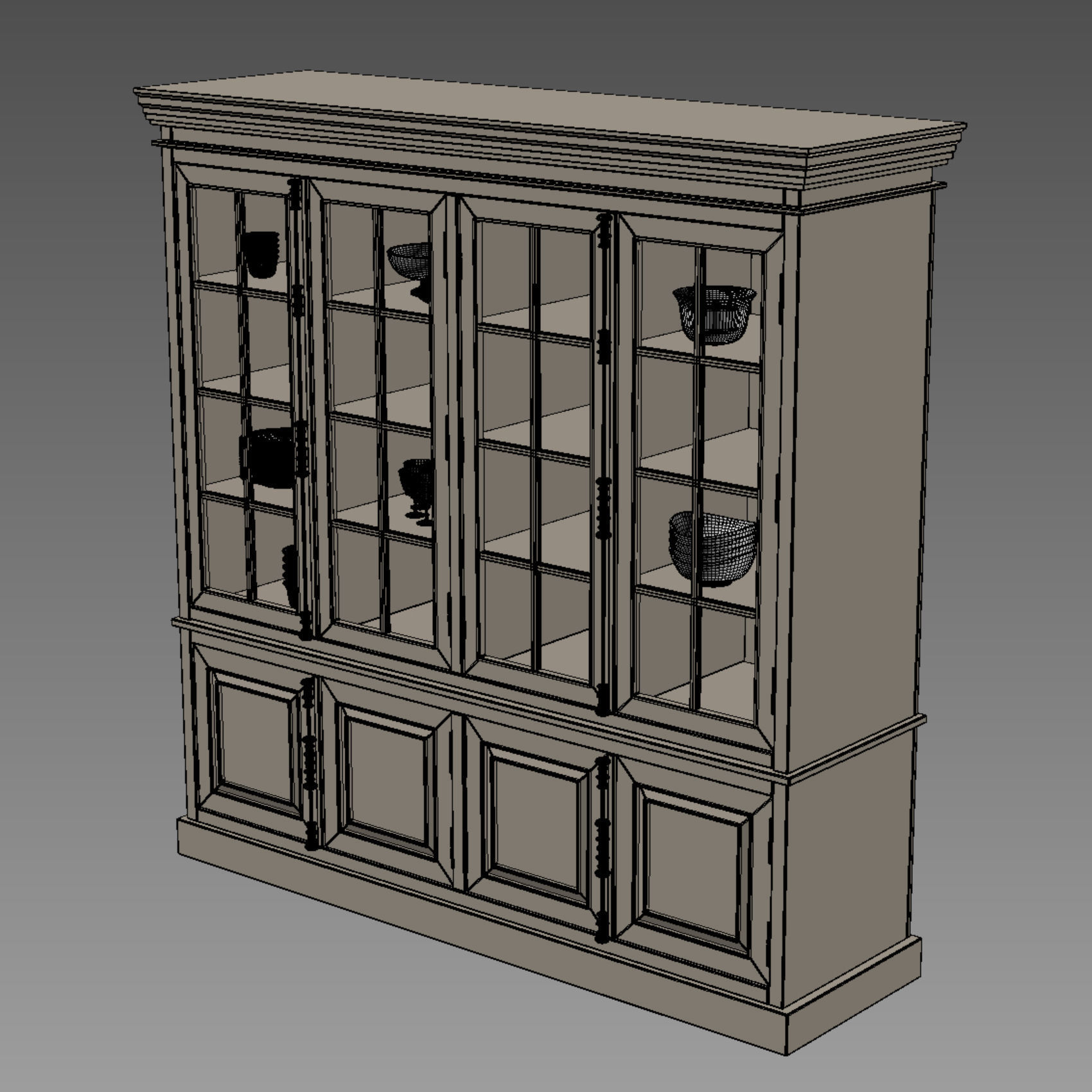 Restoration hardware hutch dining room 3D model_6