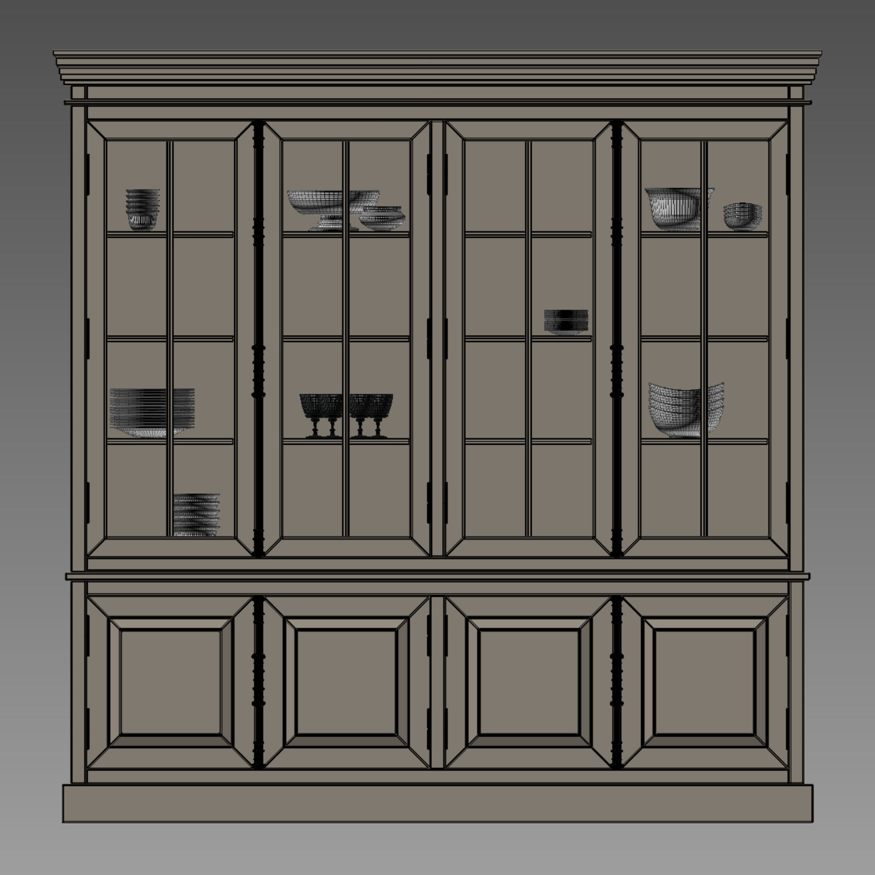 Restoration hardware hutch dining room 3D model_1