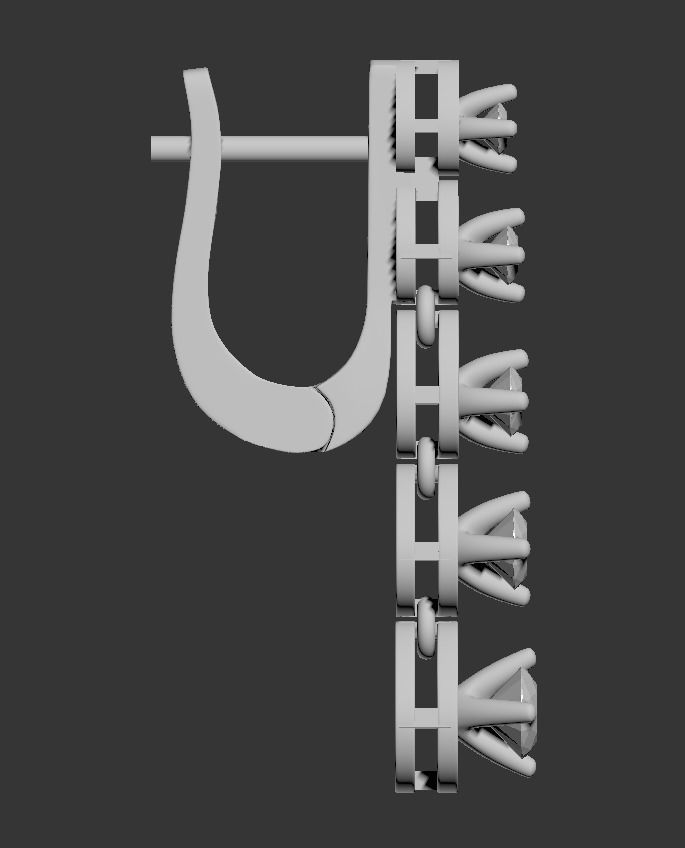 101004 E classic movable earrings  with mirrors  3D print model_7