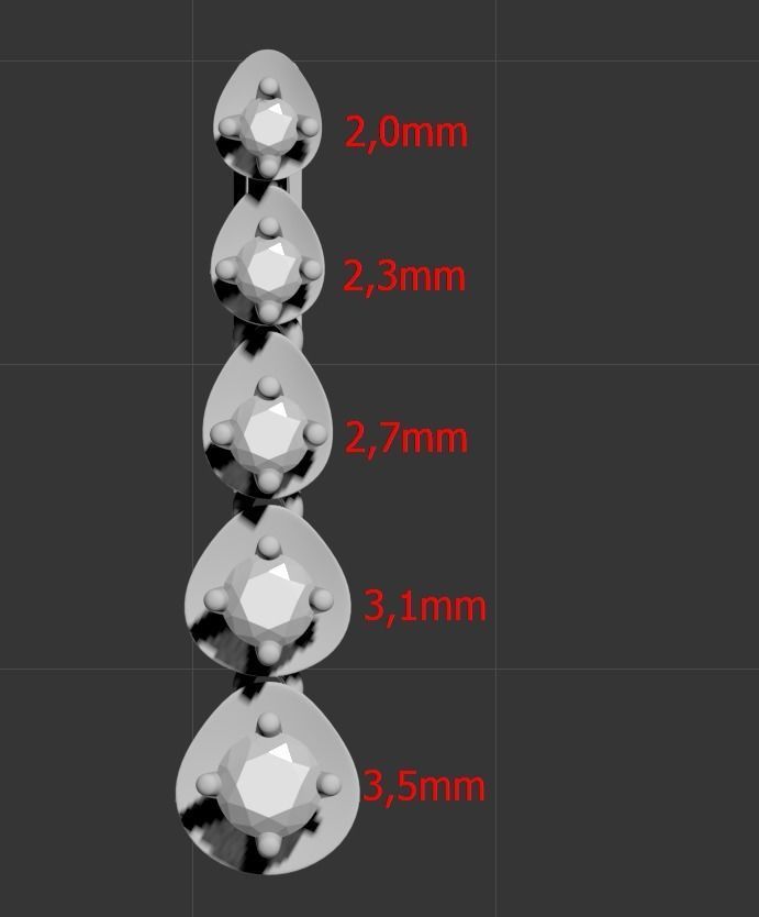 101004 E classic movable earrings  with mirrors  3D print model_1