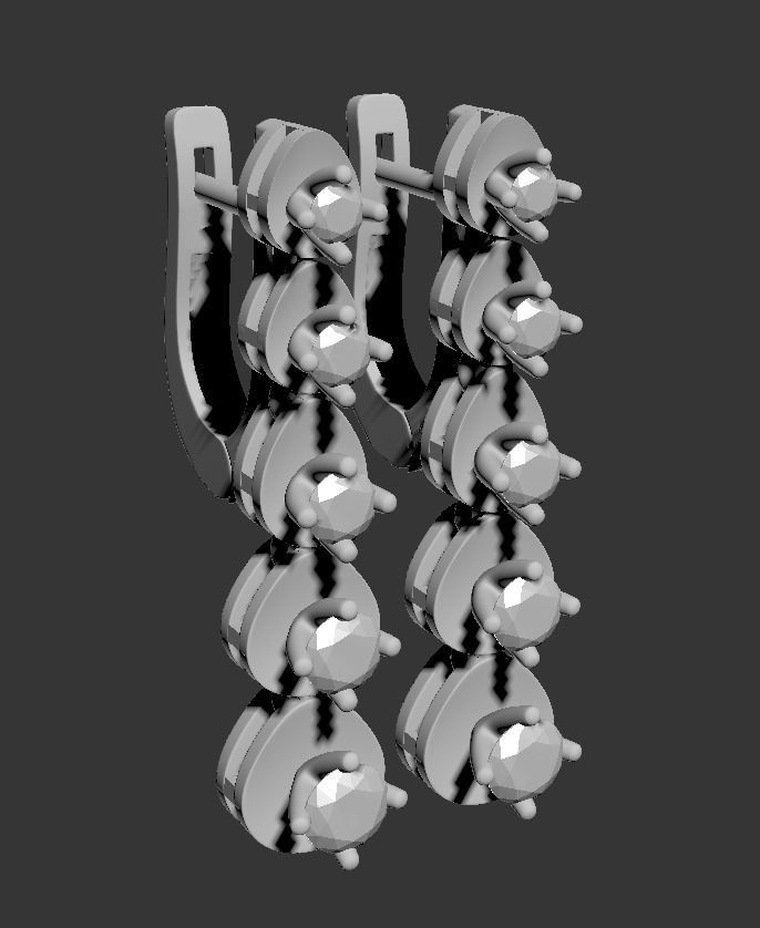 101004 E classic movable earrings  with mirrors  3D print model_4