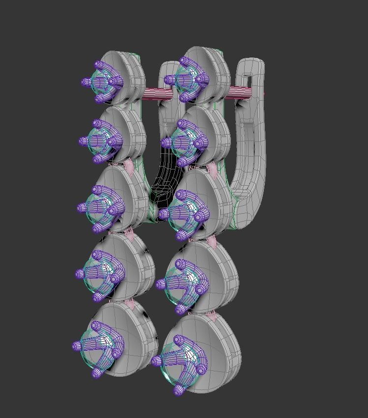 101004 E classic movable earrings  with mirrors  3D print model_6