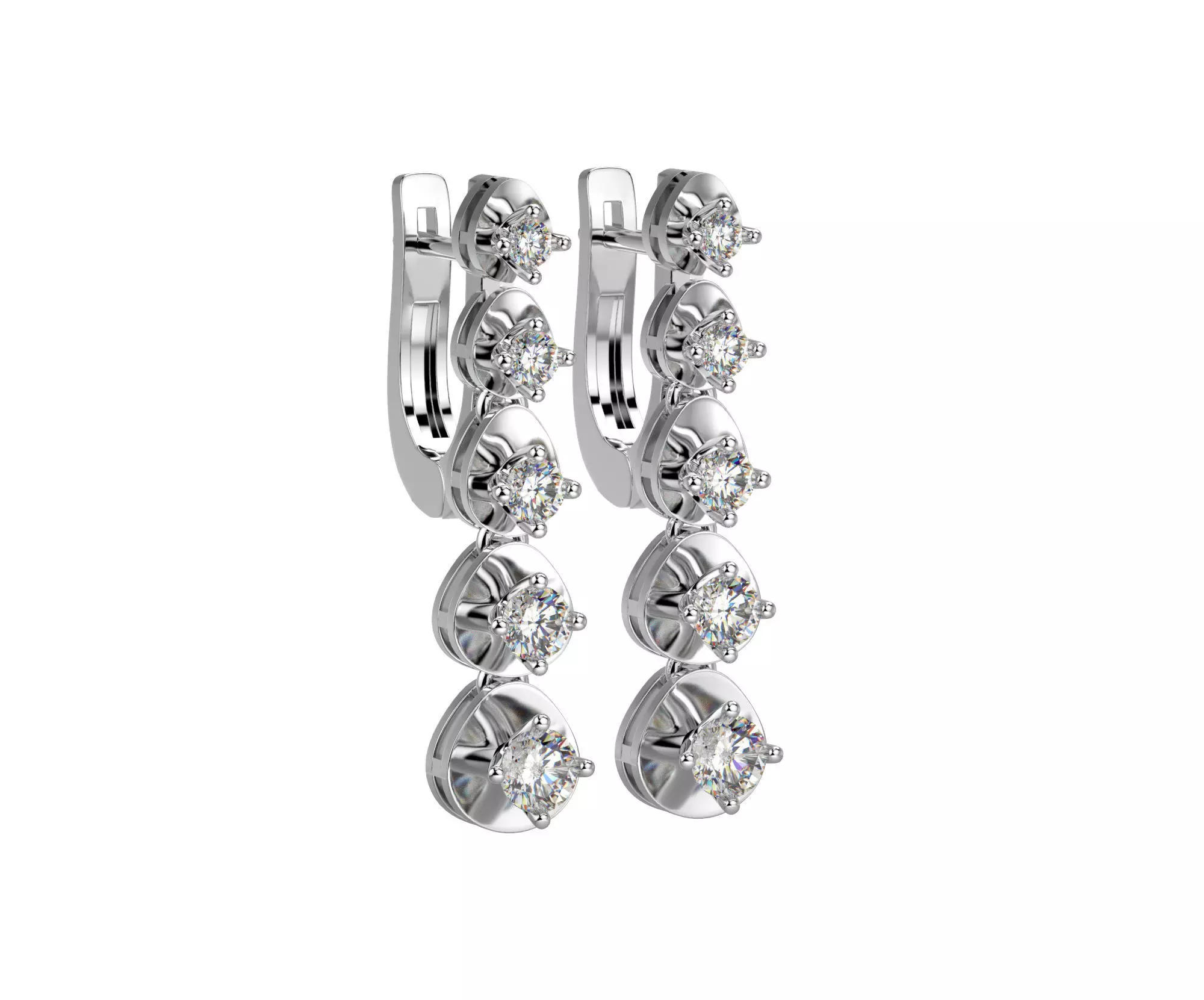 101004 E classic movable earrings  with mirrors  3D print model_0