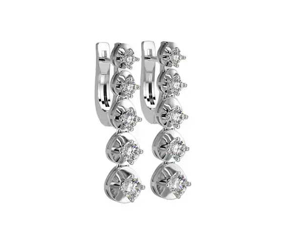 101004 E classic movable earrings  with mirrors  3D print model