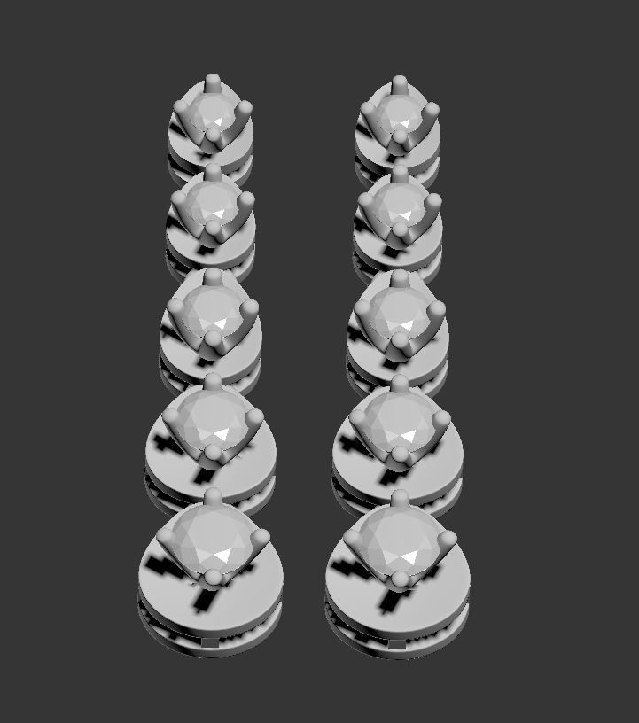 101004 E classic movable earrings  with mirrors  3D print model_8