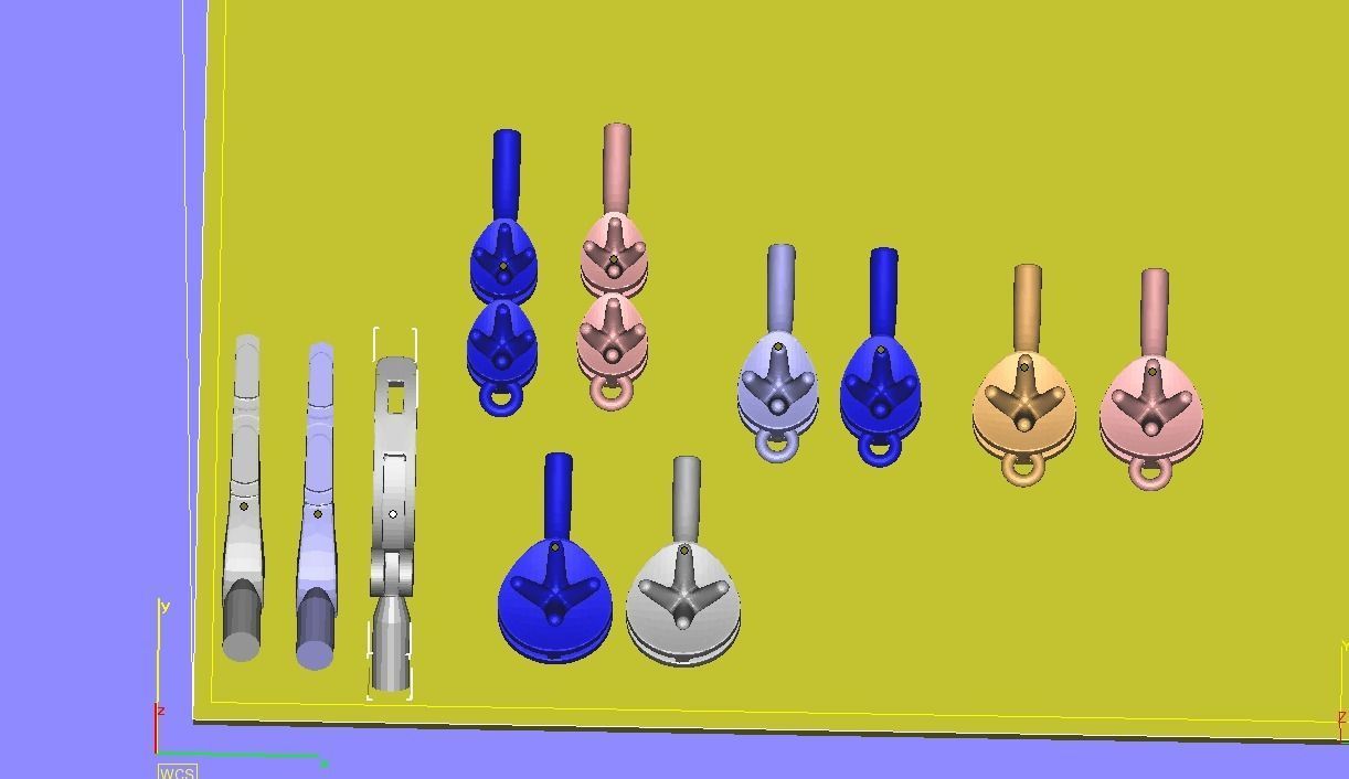 101004 E classic movable earrings  with mirrors  3D print model_9