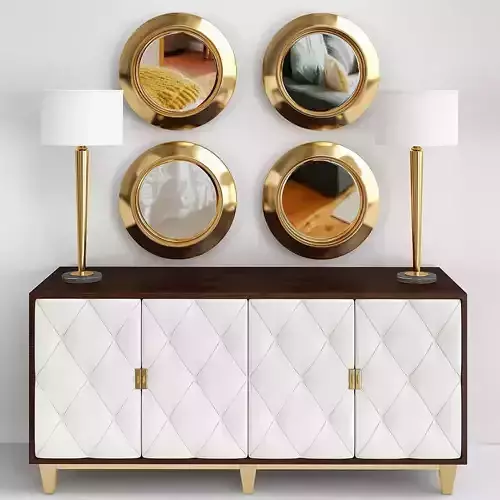 Crawford Regency Gold Leaf Round Wall Mirror