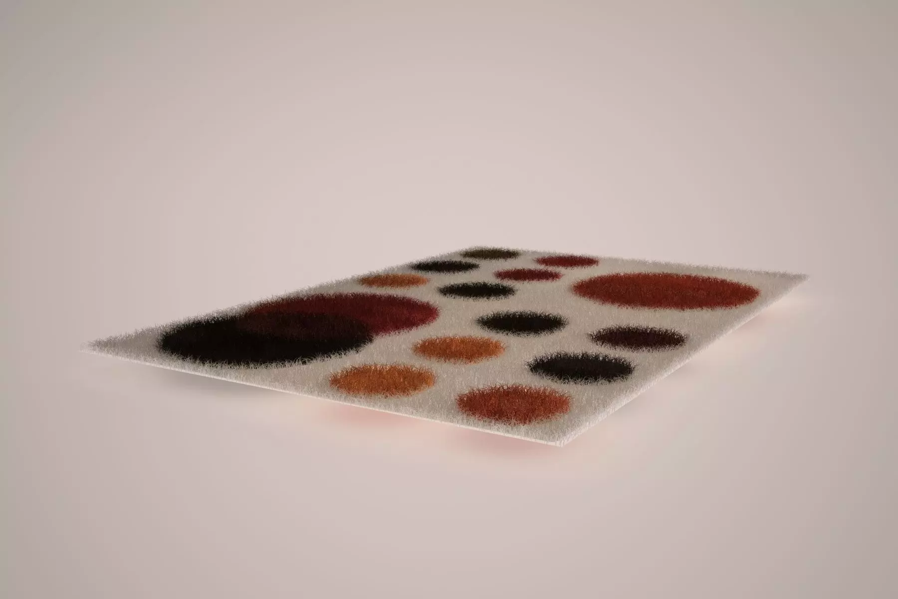carpet rug with orange and dots 3D model