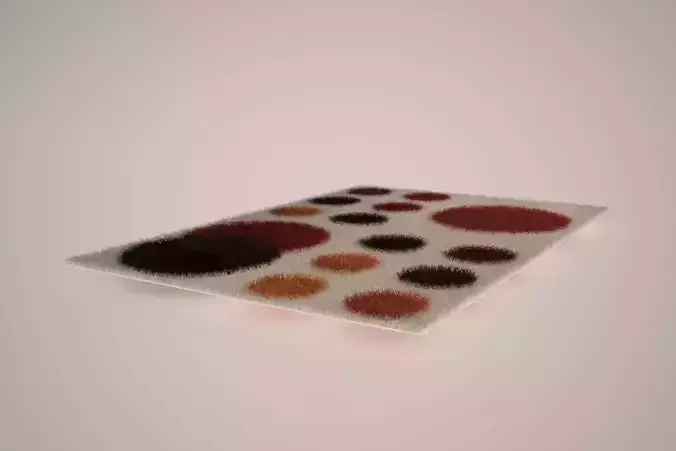 carpet rug with orange and dots