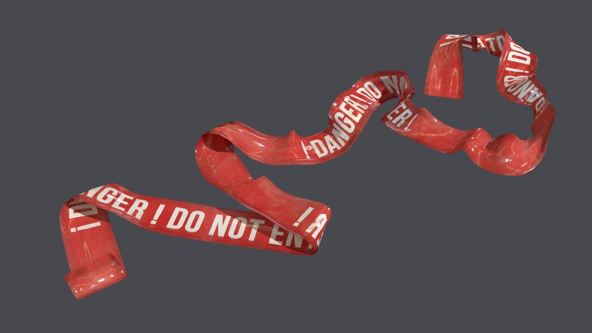 Warning tapes Low-poly 3D model_9