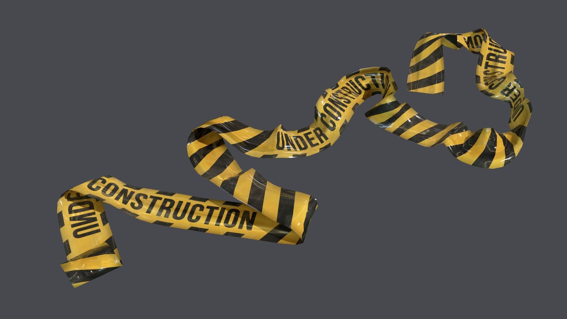 Warning tapes Low-poly 3D model_6