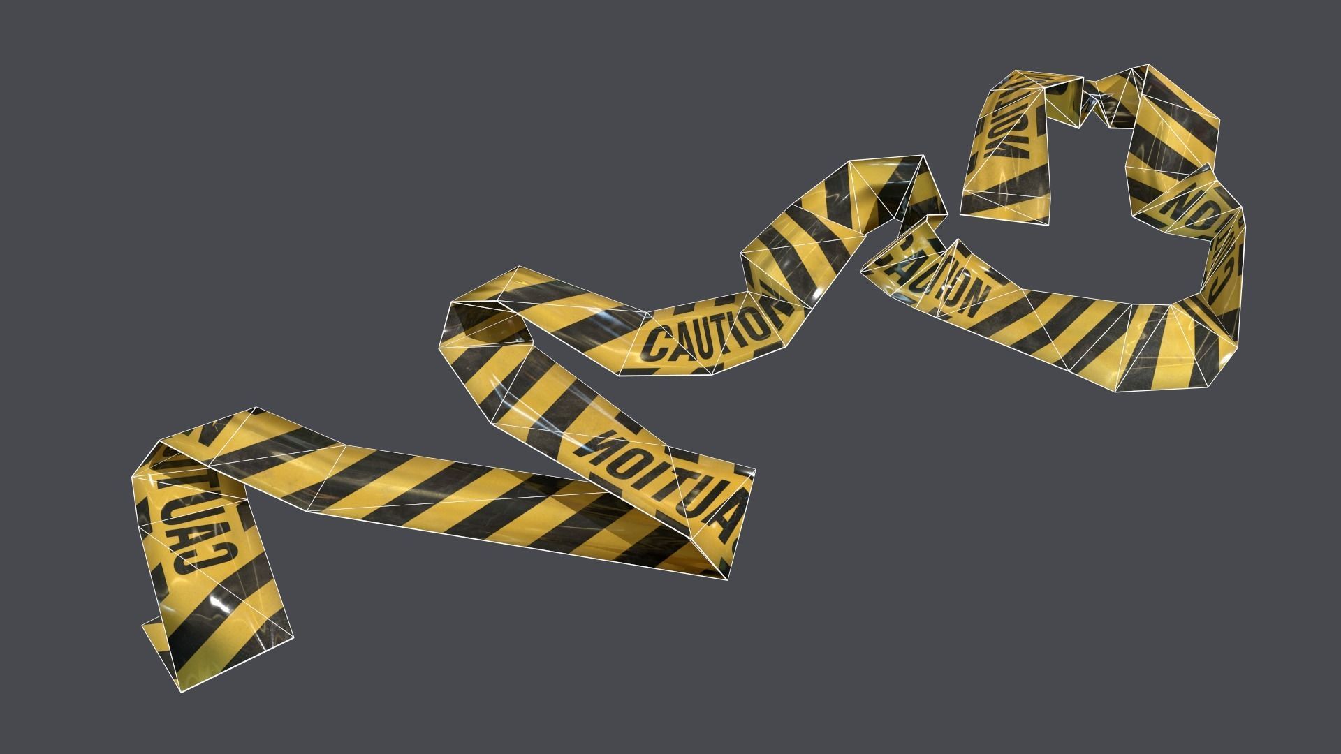 Warning tapes Low-poly 3D model_5