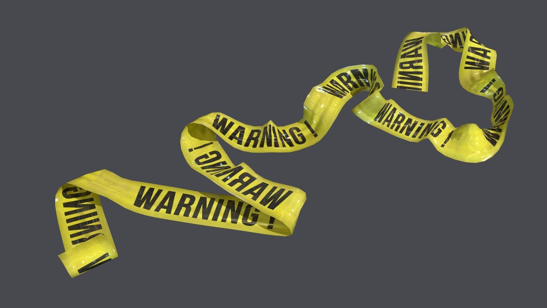 Warning tapes Low-poly 3D model_10
