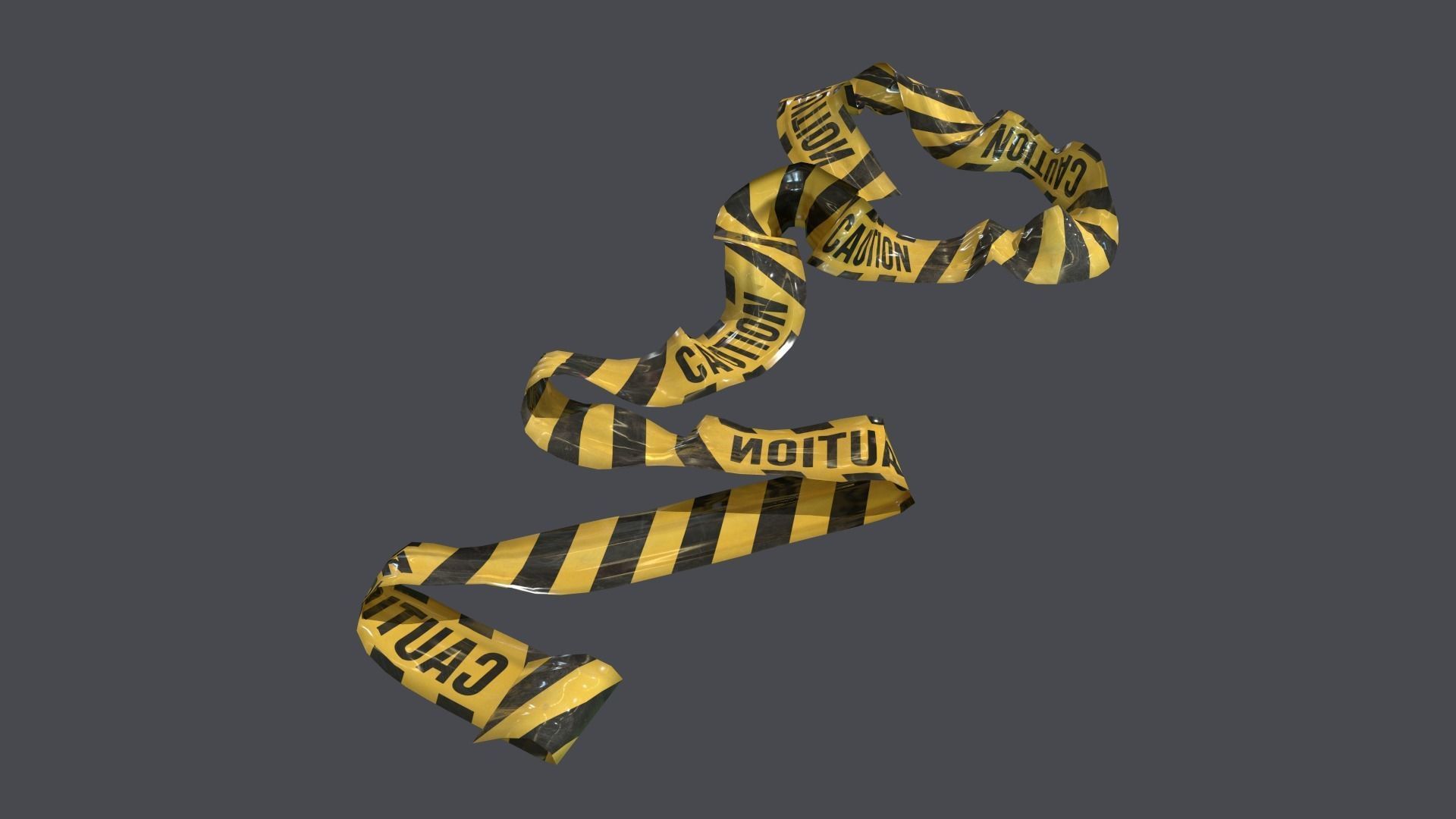 Warning tapes Low-poly 3D model_1