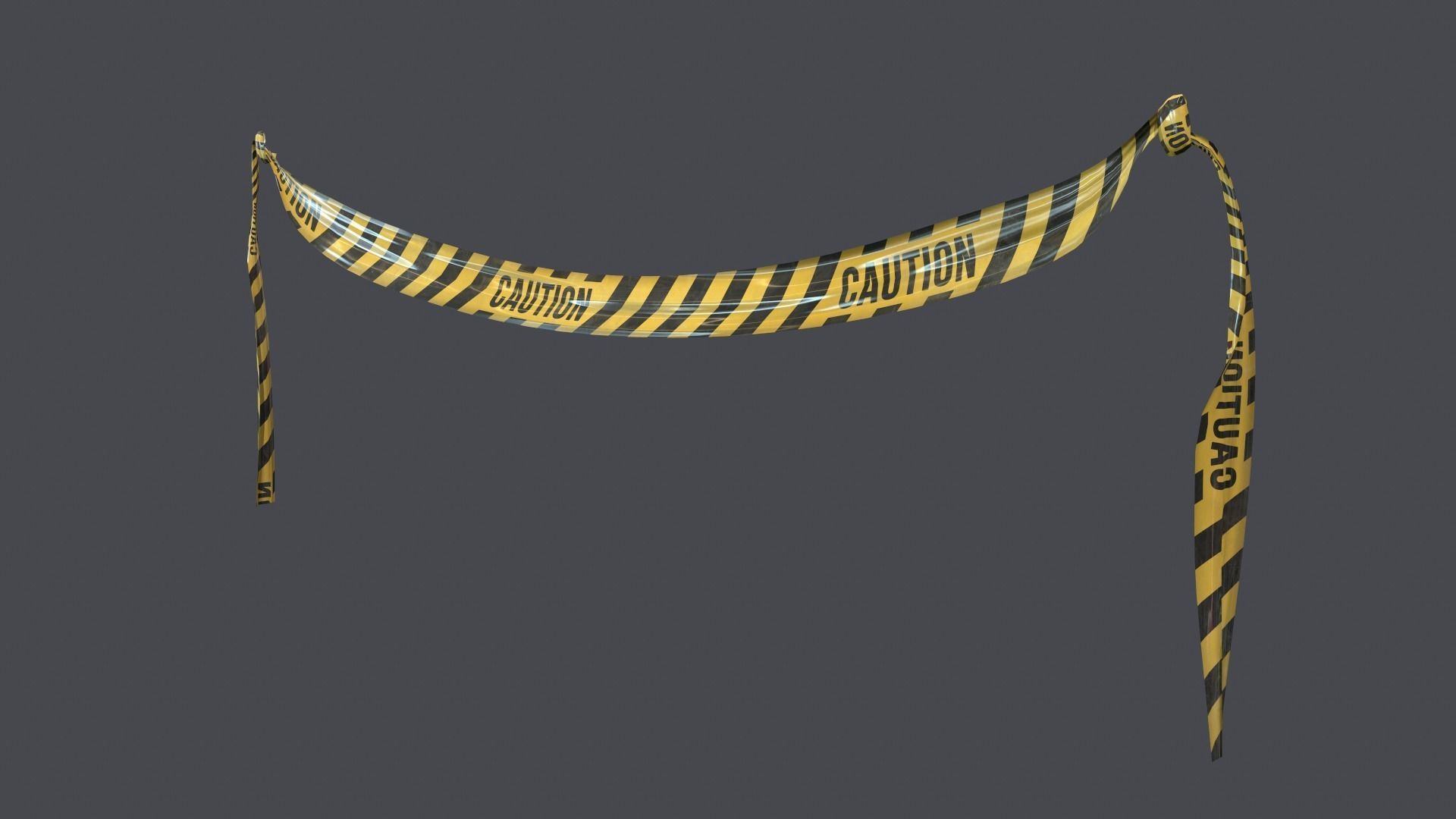 Warning tapes Low-poly 3D model_16