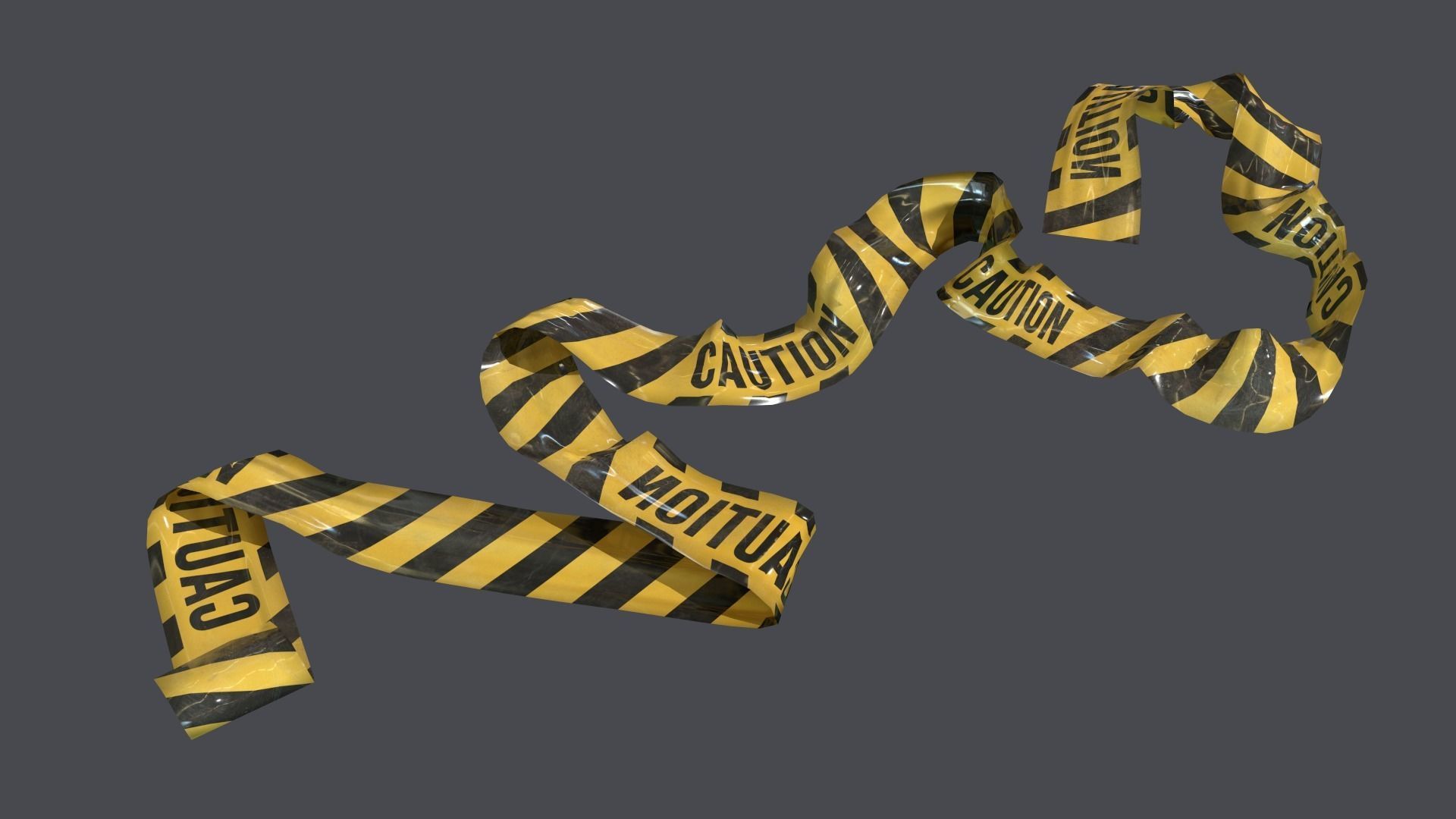 Warning tapes Low-poly 3D model_2