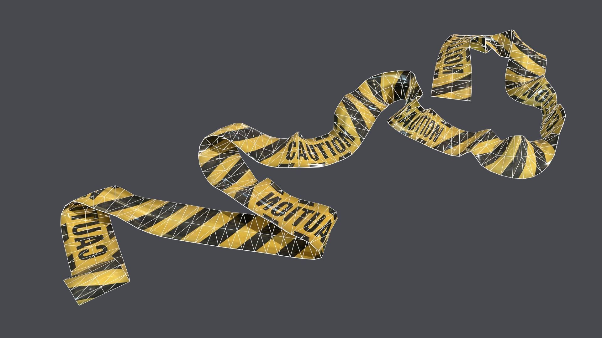 Warning tapes Low-poly 3D model_3