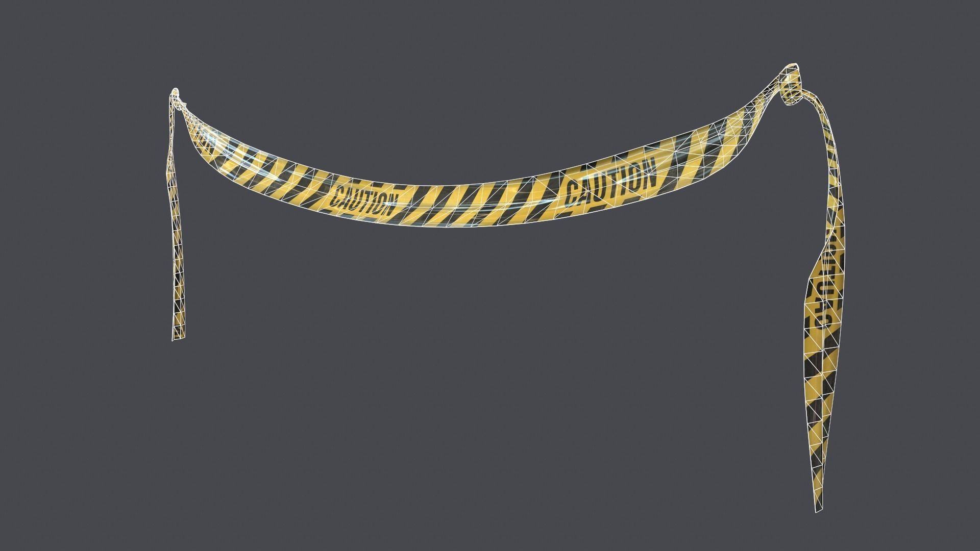 Warning tapes Low-poly 3D model_15