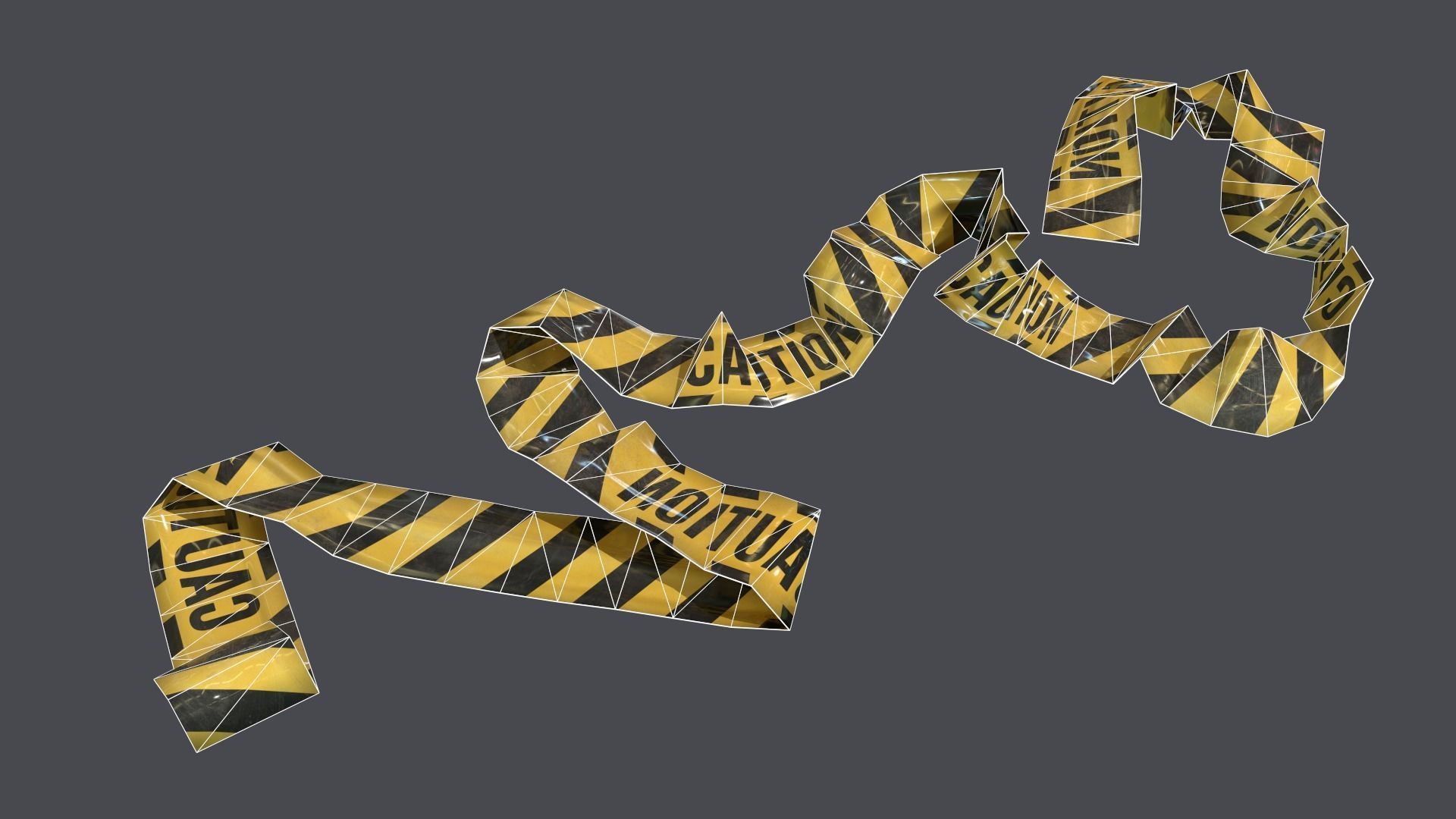Warning tapes Low-poly 3D model_4