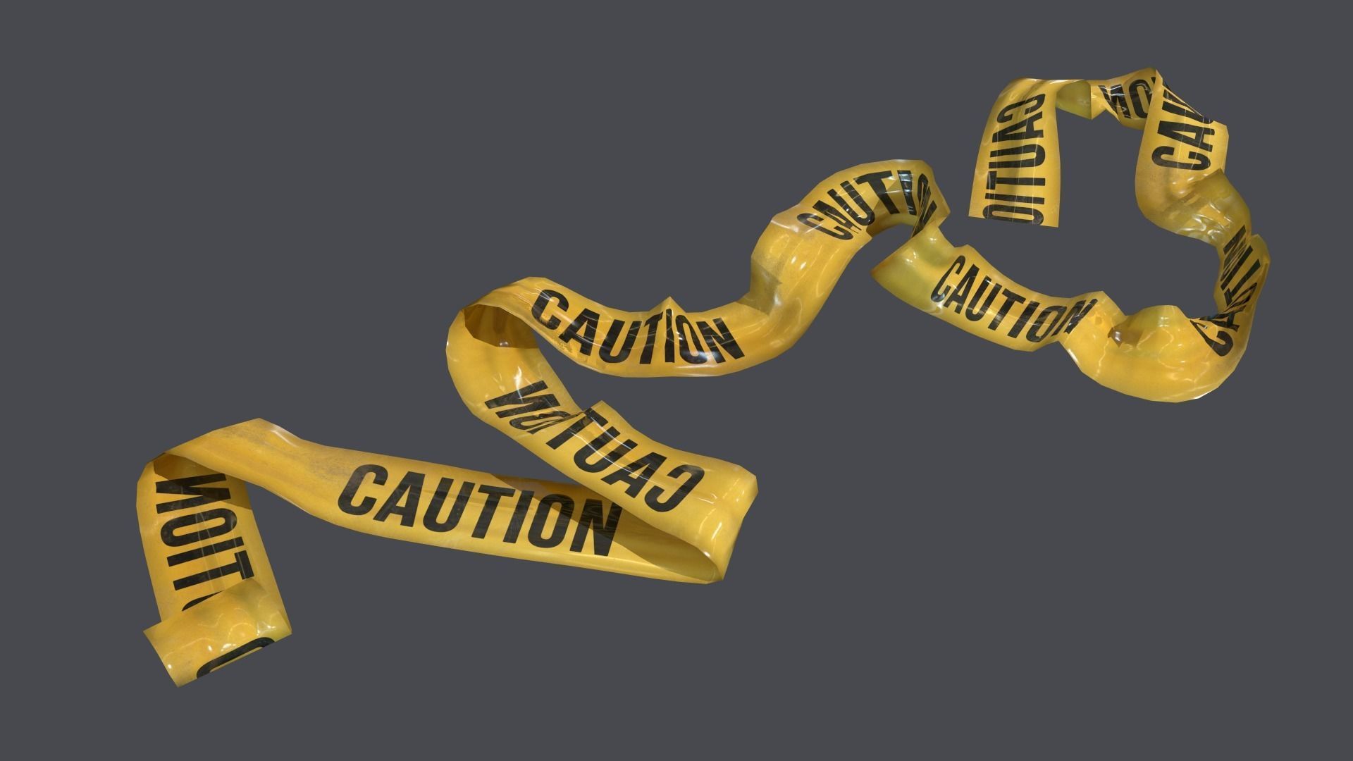 Warning tapes Low-poly 3D model_7