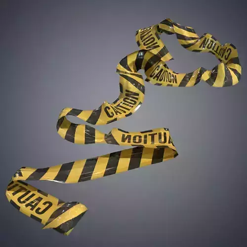 Warning tapes Low-poly 3D model